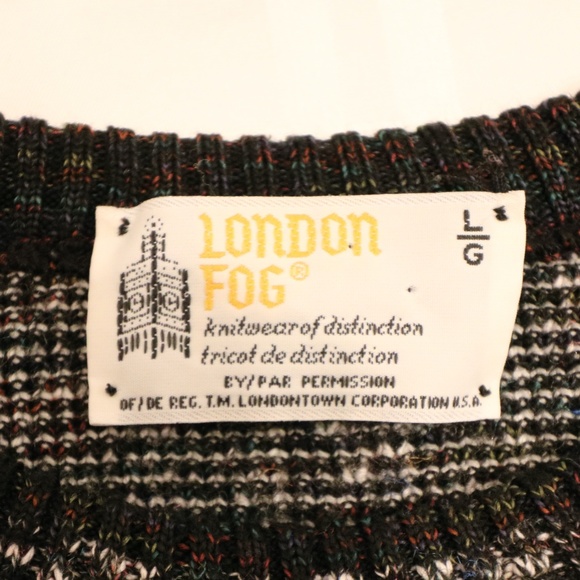 Vintage London Fog Geometric Pullover Crewneck Sweater Size Large - Picture 5 of 7